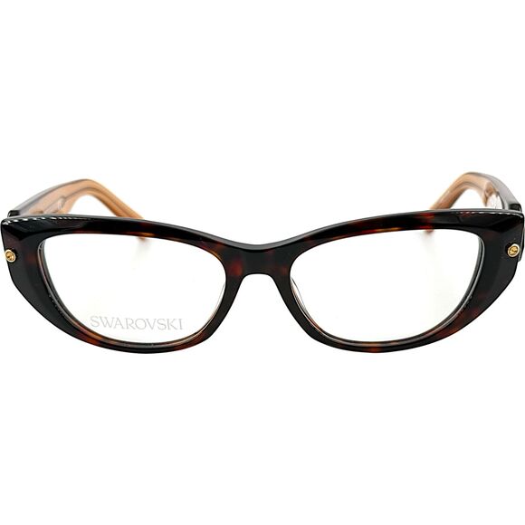 Swarovski SK5476 Womens Plastic Eyeglass Frame 052 Dark Havana 53-16 main image 4